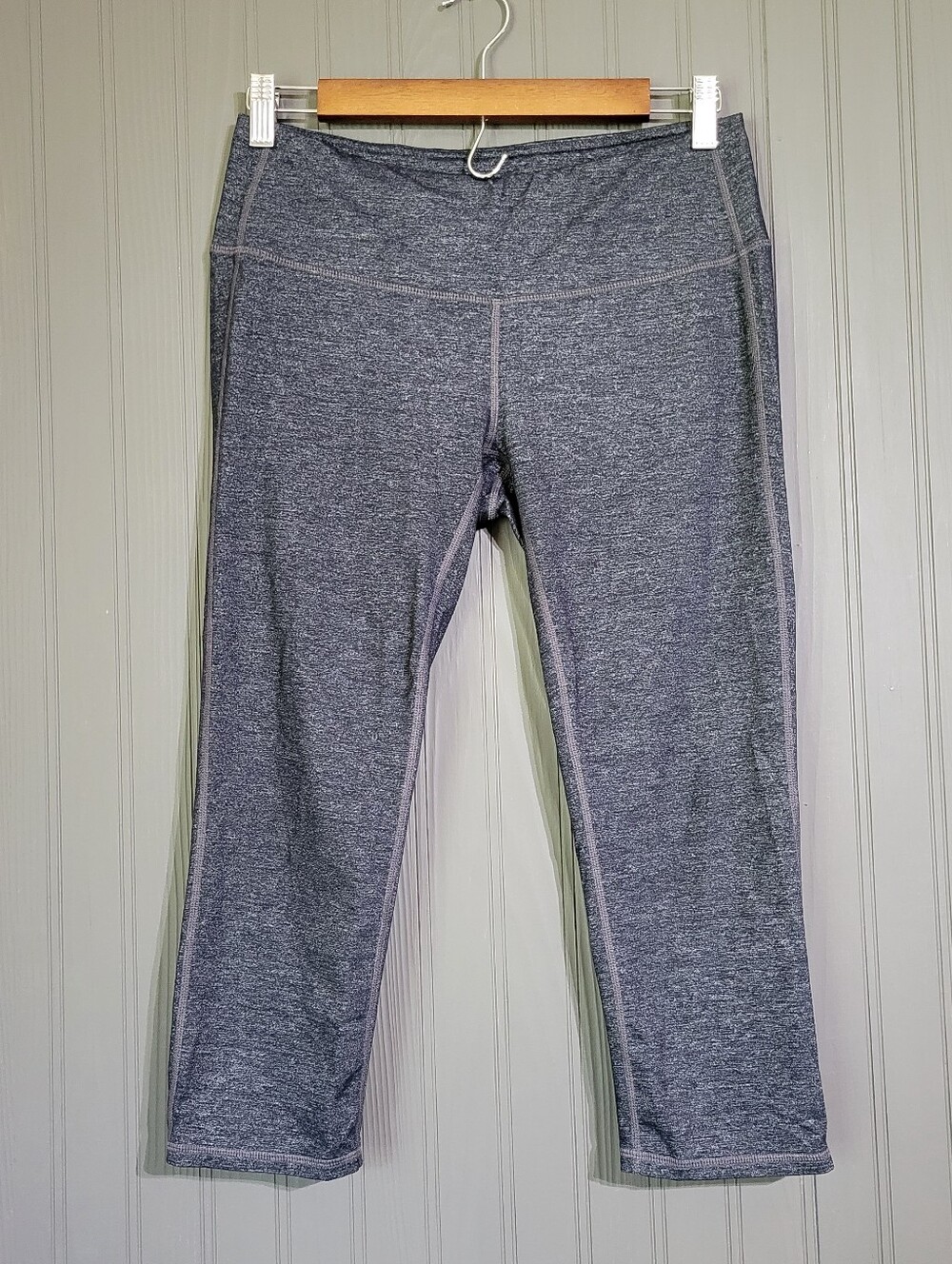 Athleta Capri Leggings Pull-On Metallic Marbled Black Women's Medium